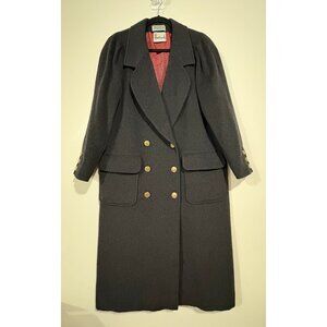 Mansfield HARRODS Wool Cashmere Blend Coat Sz 8 color dark grey made in England